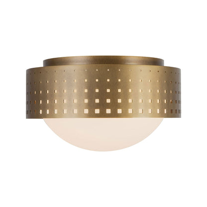Astoria Flush Mount Ceiling Light in Vintage Brass (10-Inch).