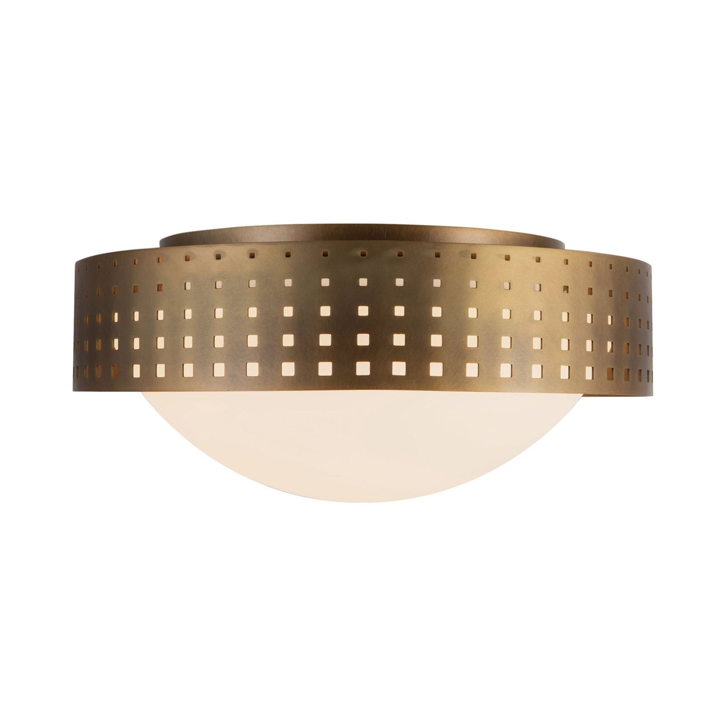 Astoria Flush Mount Ceiling Light in Vintage Brass (14-Inch).