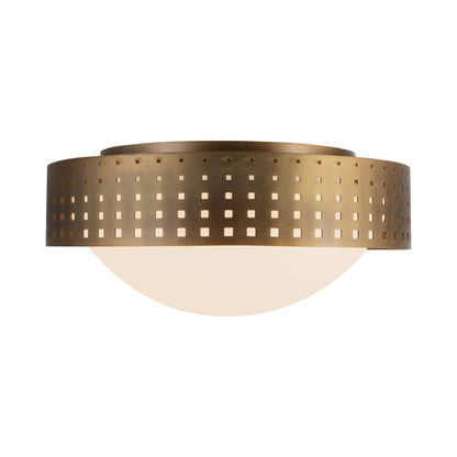 Astoria Flush Mount Ceiling Light in Vintage Brass (14-Inch).