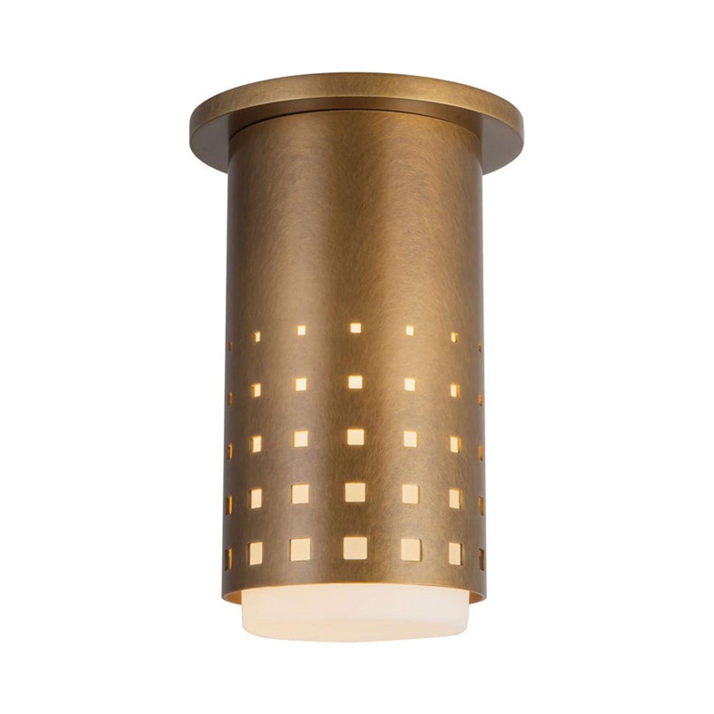 Astoria Semi Flush Mount Ceiling Light in Vintage Brass.