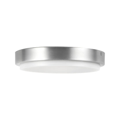 Bailey Outdoor LED Flush Mount Ceiling Light in Brushed Nickel (9-Inch).