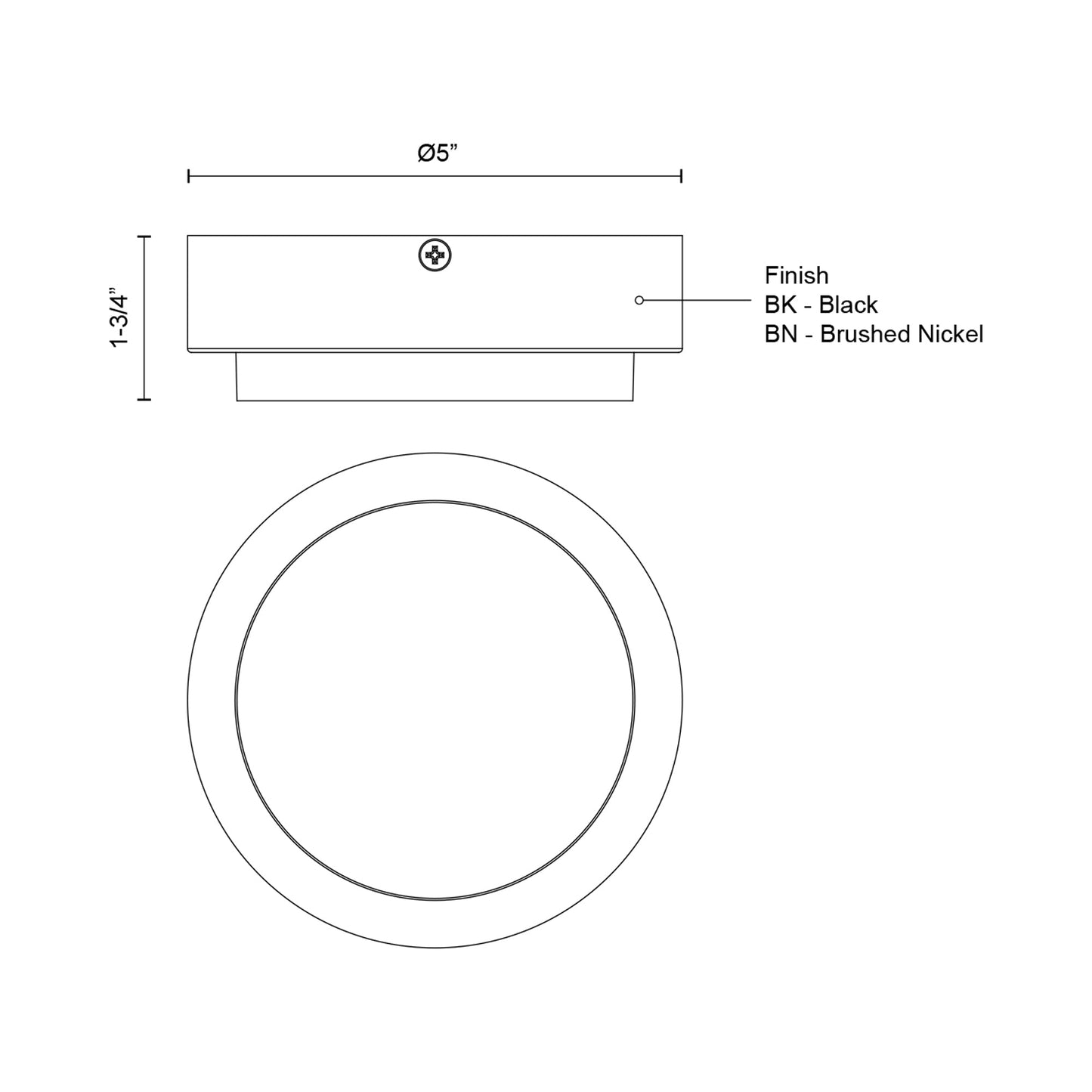Bailey Outdoor LED Flush Mount Ceiling Light -line drawing.