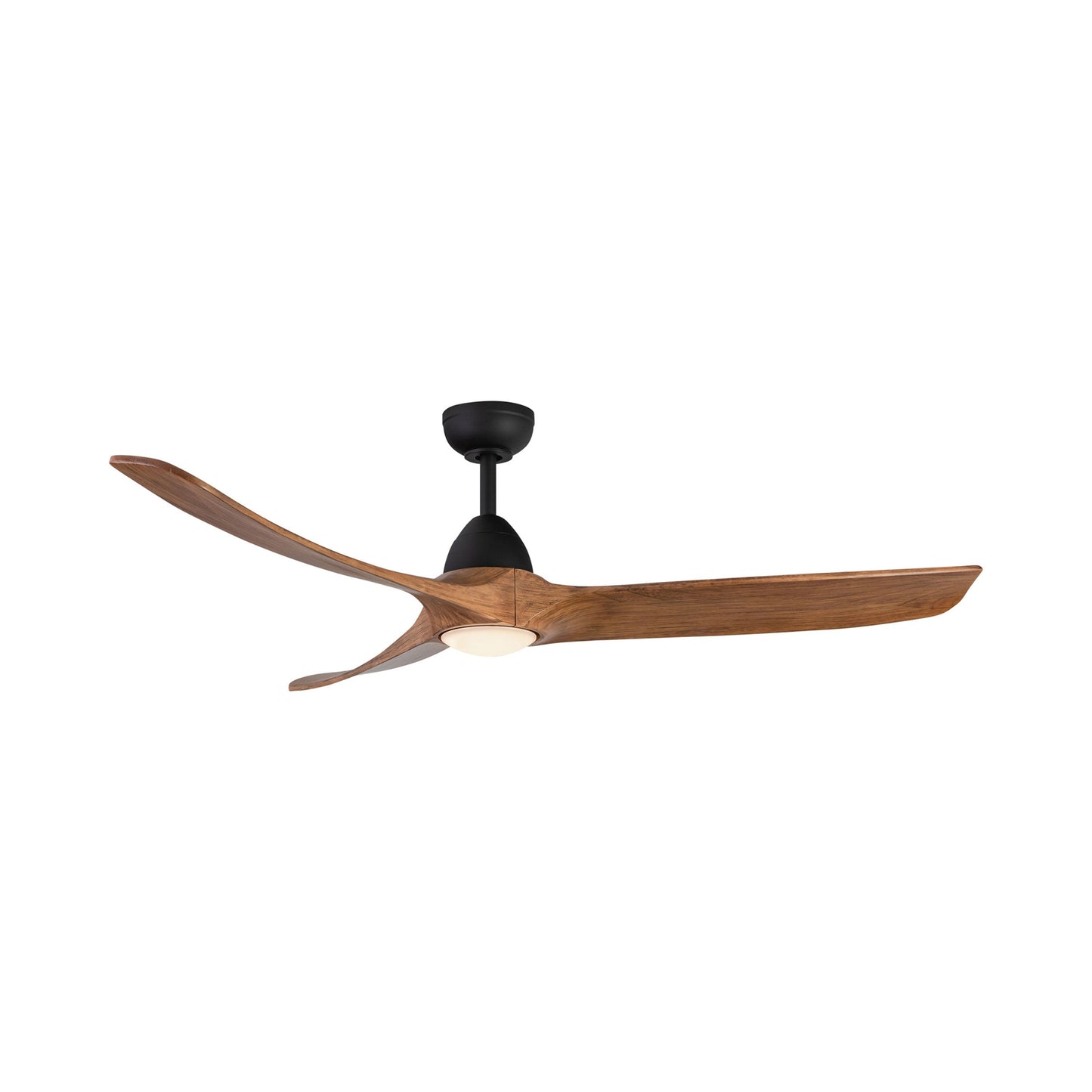 Baylor Ceiling Fan in Matte Black/Natural Wood (With Light Kit).