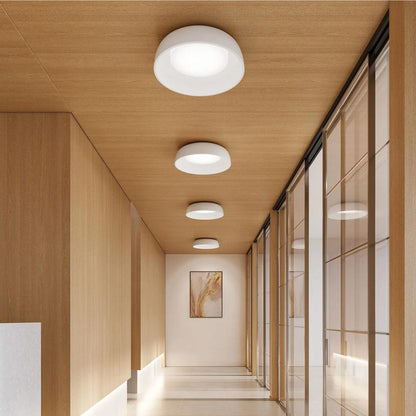 Beacon LED Flush Mount Ceiling Light in hallway.