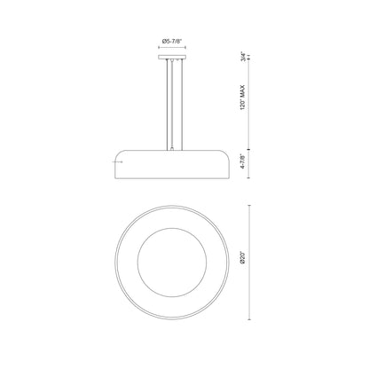 Beacon LED Pendant Light- line drawing.