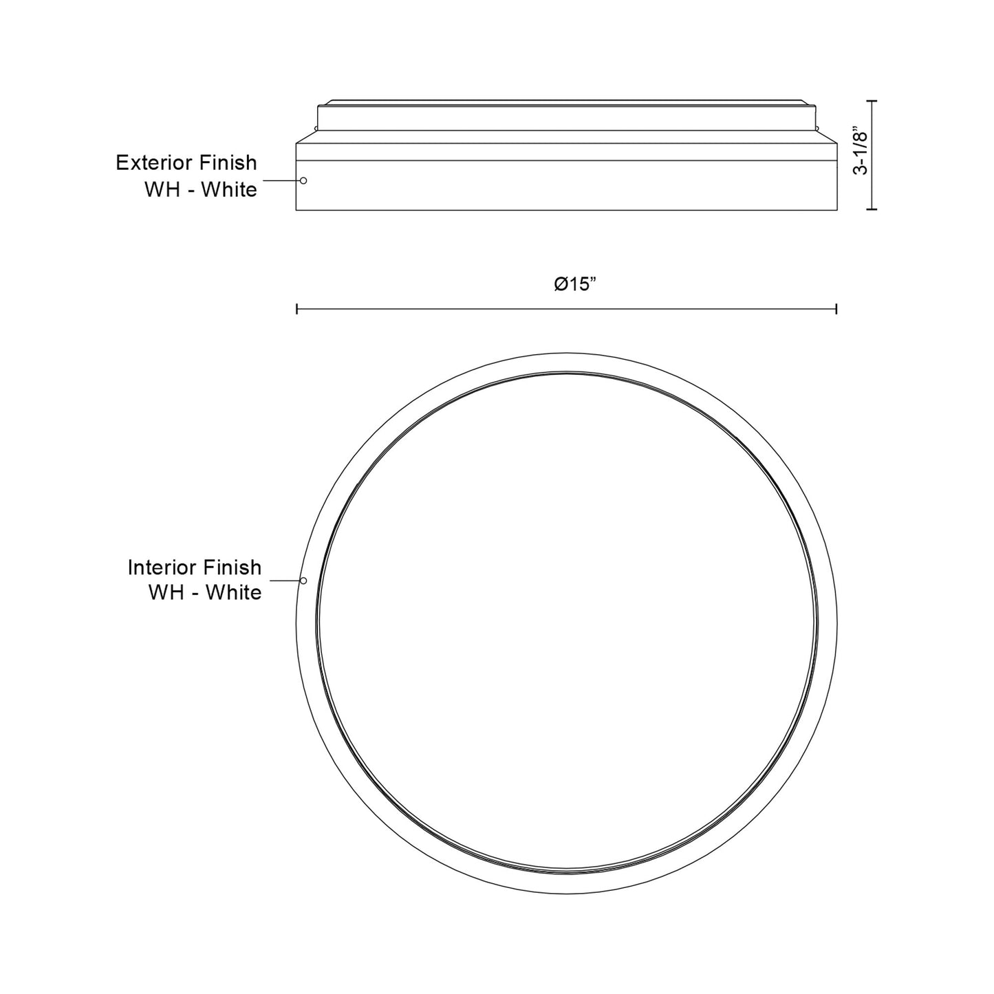 Beanie LED Flush Mount Ceiling Light - line drawing.