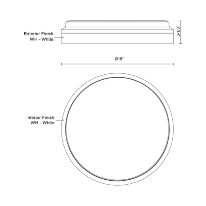 Beanie LED Flush Mount Ceiling Light - line drawing.