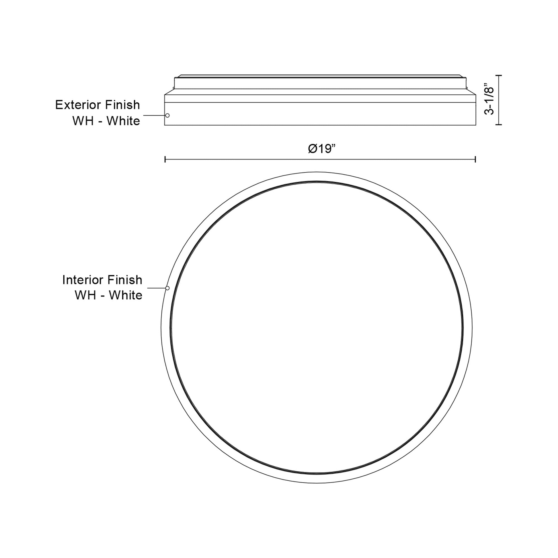 Beanie LED Flush Mount Ceiling Light - line drawing.