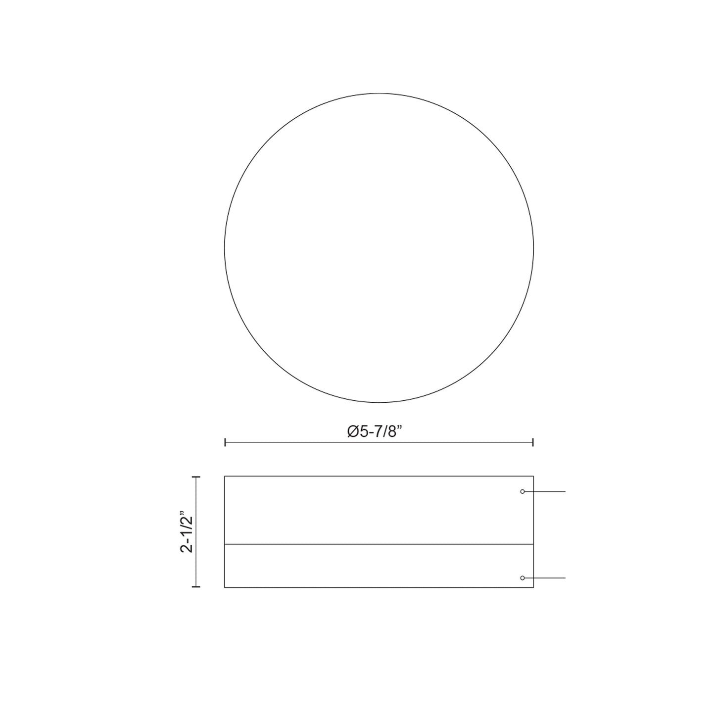 Bedford LED Flush Mount Ceiling Light - line drawing.