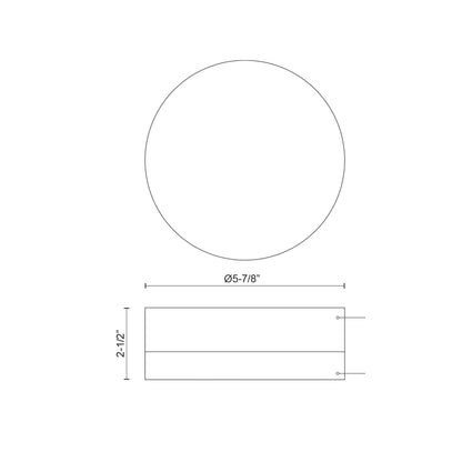 Bedford LED Flush Mount Ceiling Light - line drawing.