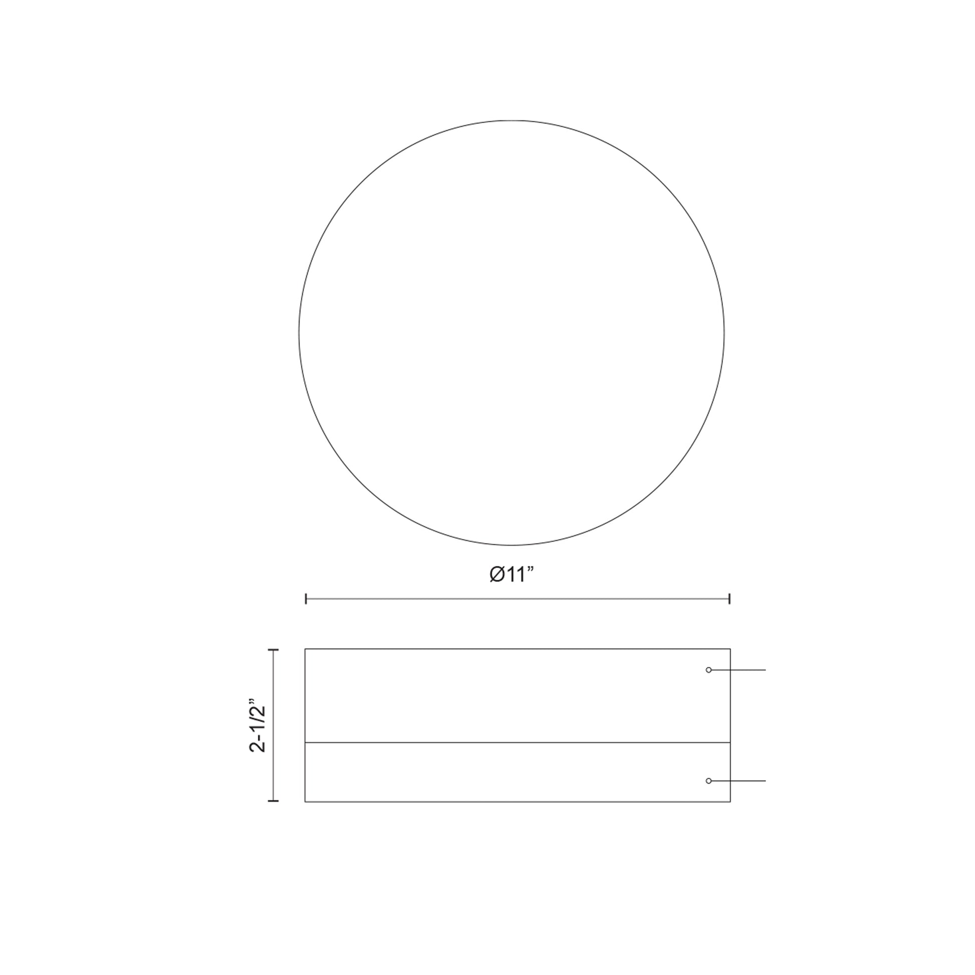 Bedford LED Flush Mount Ceiling Light - line drawing.