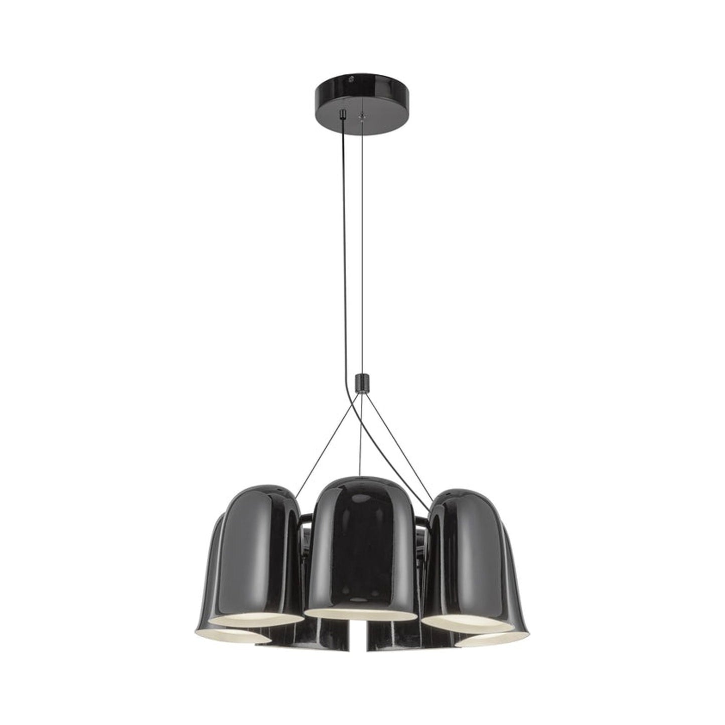 Bell LED Chandelier in Glossy Black.