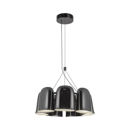 Bell LED Chandelier in Glossy Black.