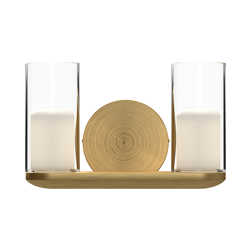 Birch LED Vanity Wall Light in Brushed Gold (2-Light).