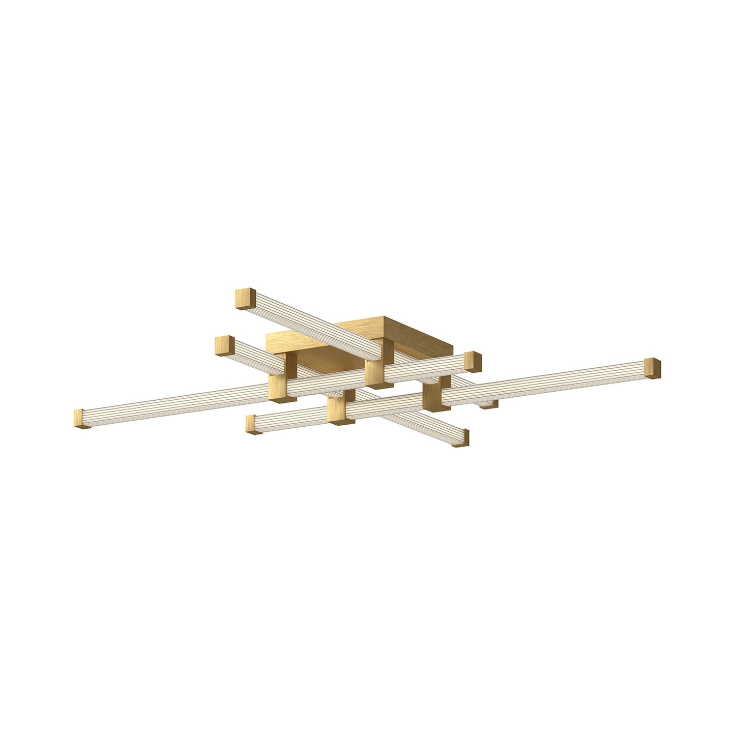 Blade LED Flush Mount Ceiling Light in Brushed Gold.