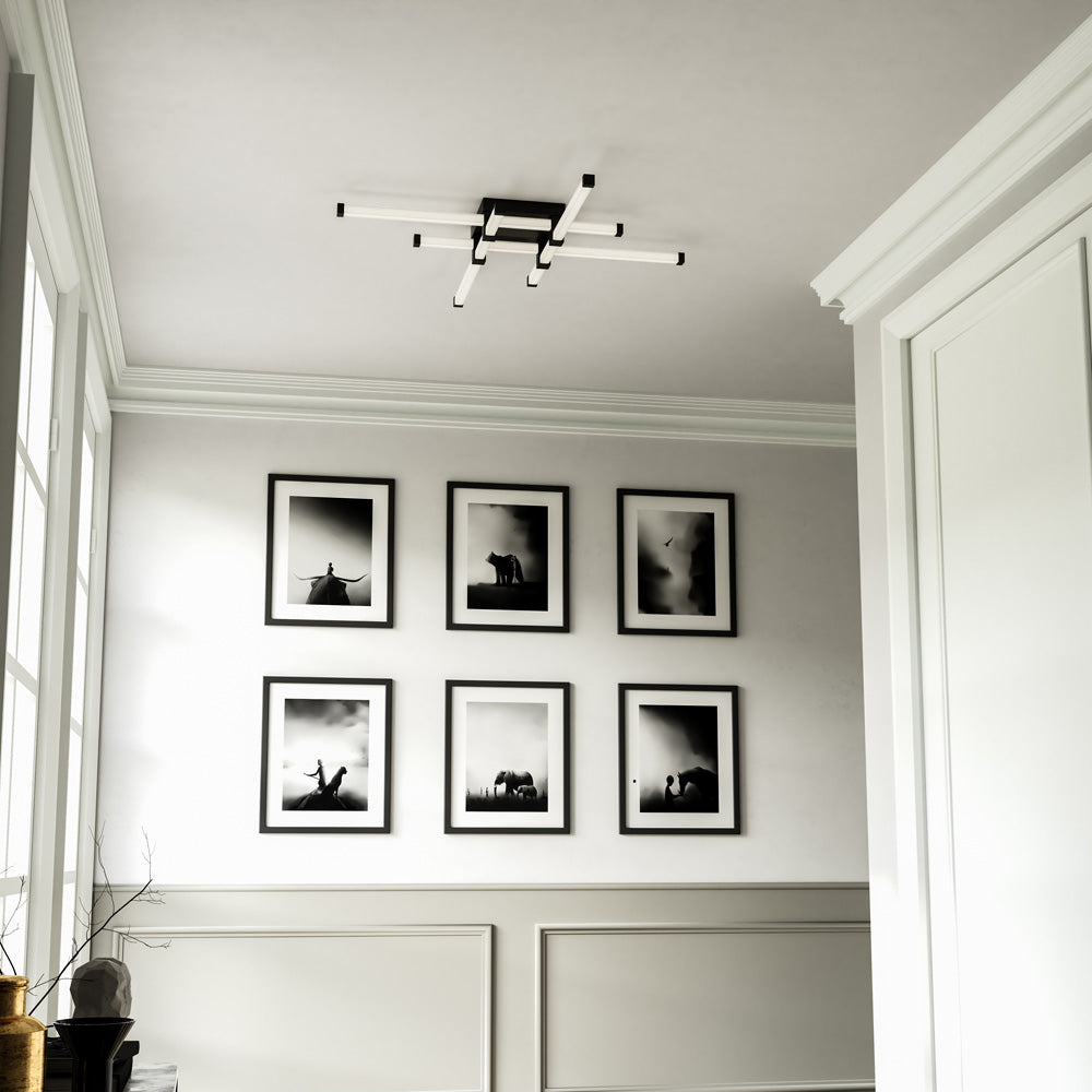 Blade LED Flush Mount Ceiling Light in hallway.