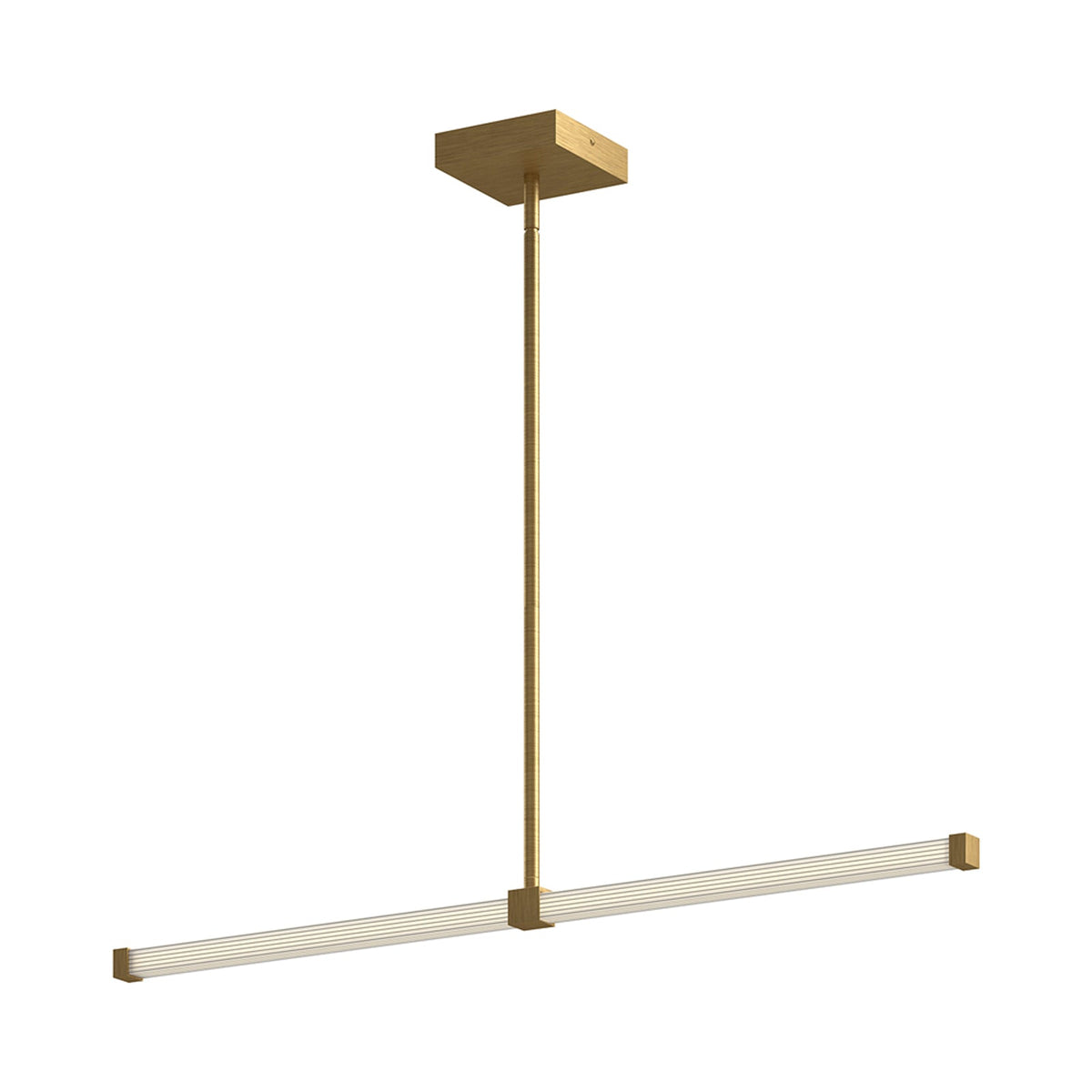 Blade Linear LED Pendant Light in Brushed Gold.