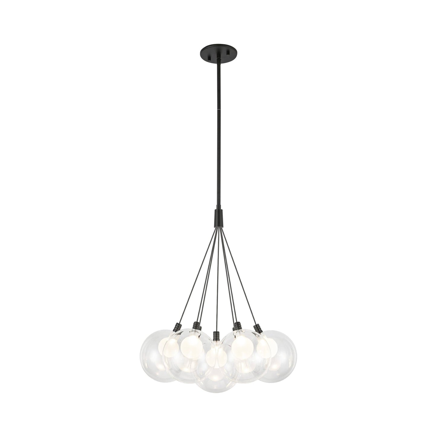Bolla LED Chandelier in Black/Clear Glass (7-Light).