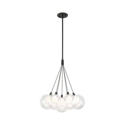 Bolla LED Chandelier in Black/Clear Glass (7-Light).