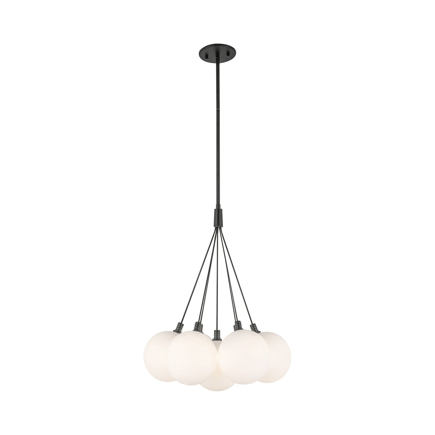 Bolla LED Chandelier in Black/Opal Glass (7-Light).
