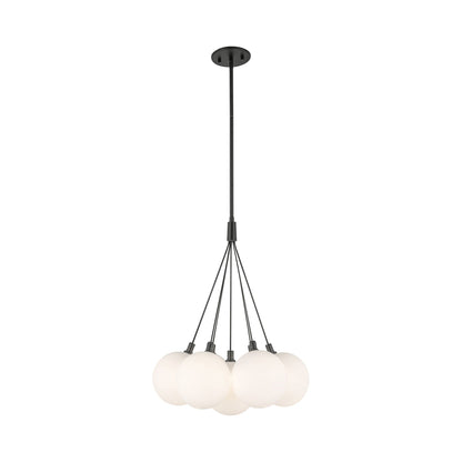 Bolla LED Chandelier in Black/Opal Glass (7-Light).