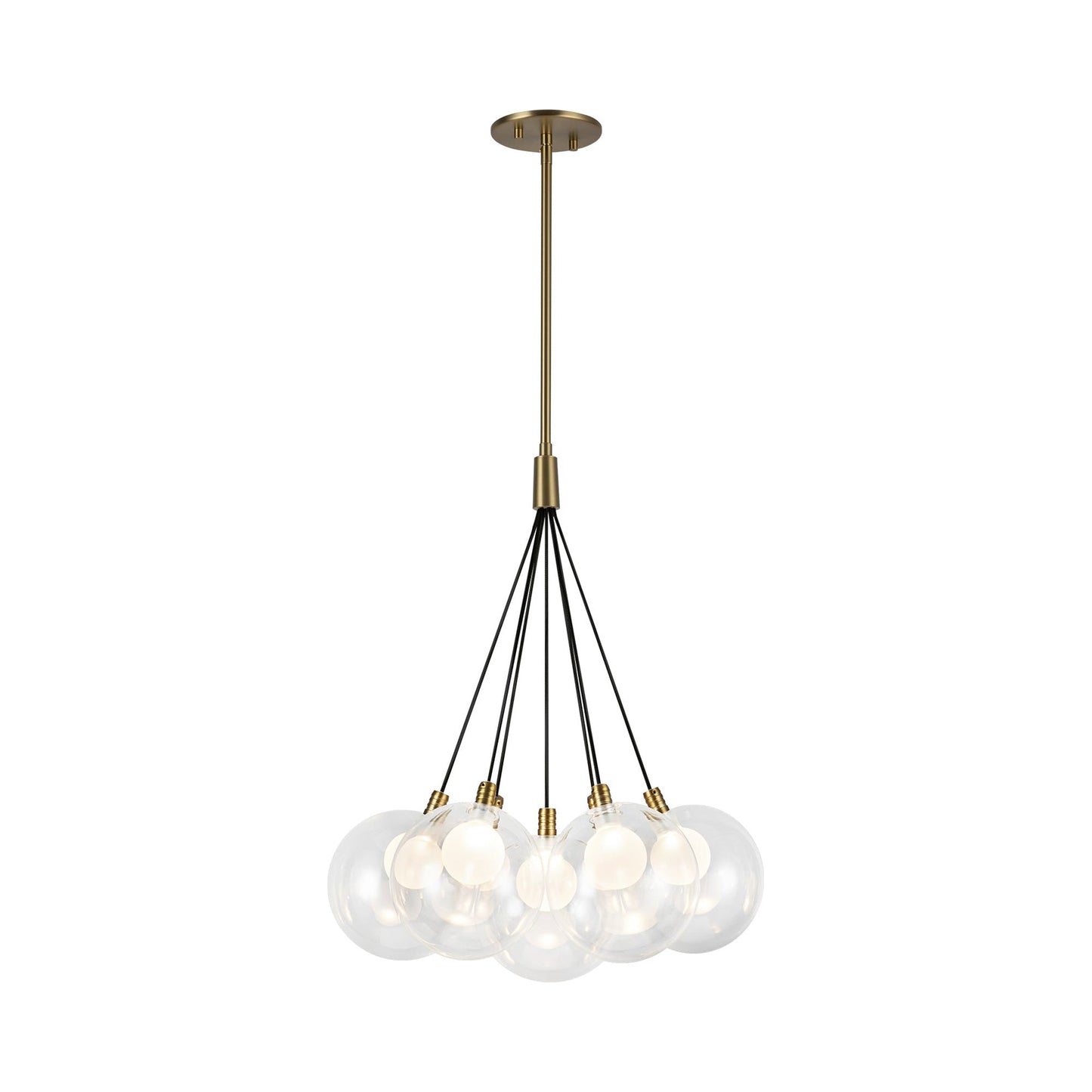 Bolla LED Chandelier in Brushed Gold/Clear Glass (7-Light).