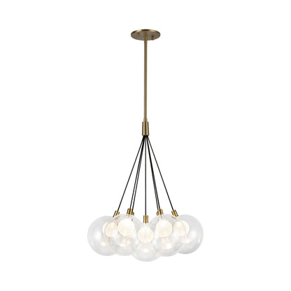 Bolla LED Chandelier in Brushed Gold/Clear Glass (7-Light).