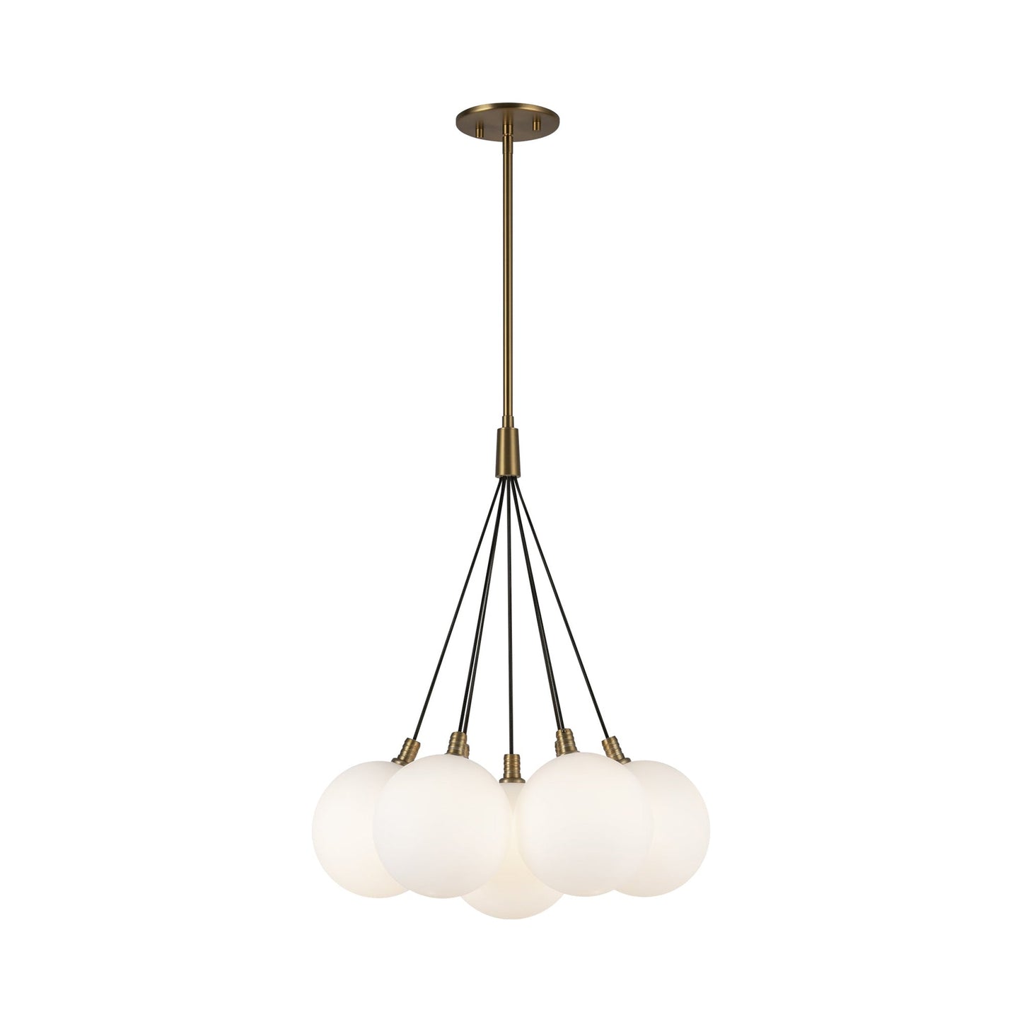 Bolla LED Chandelier in Brushed Gold/Opal Glass (7-Light).