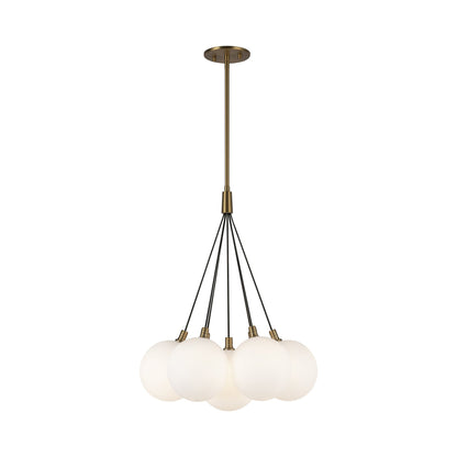 Bolla LED Chandelier in Brushed Gold/Opal Glass (7-Light).