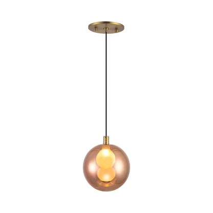 Bolla LED Pendant Light in Brushed Gold/Copper.