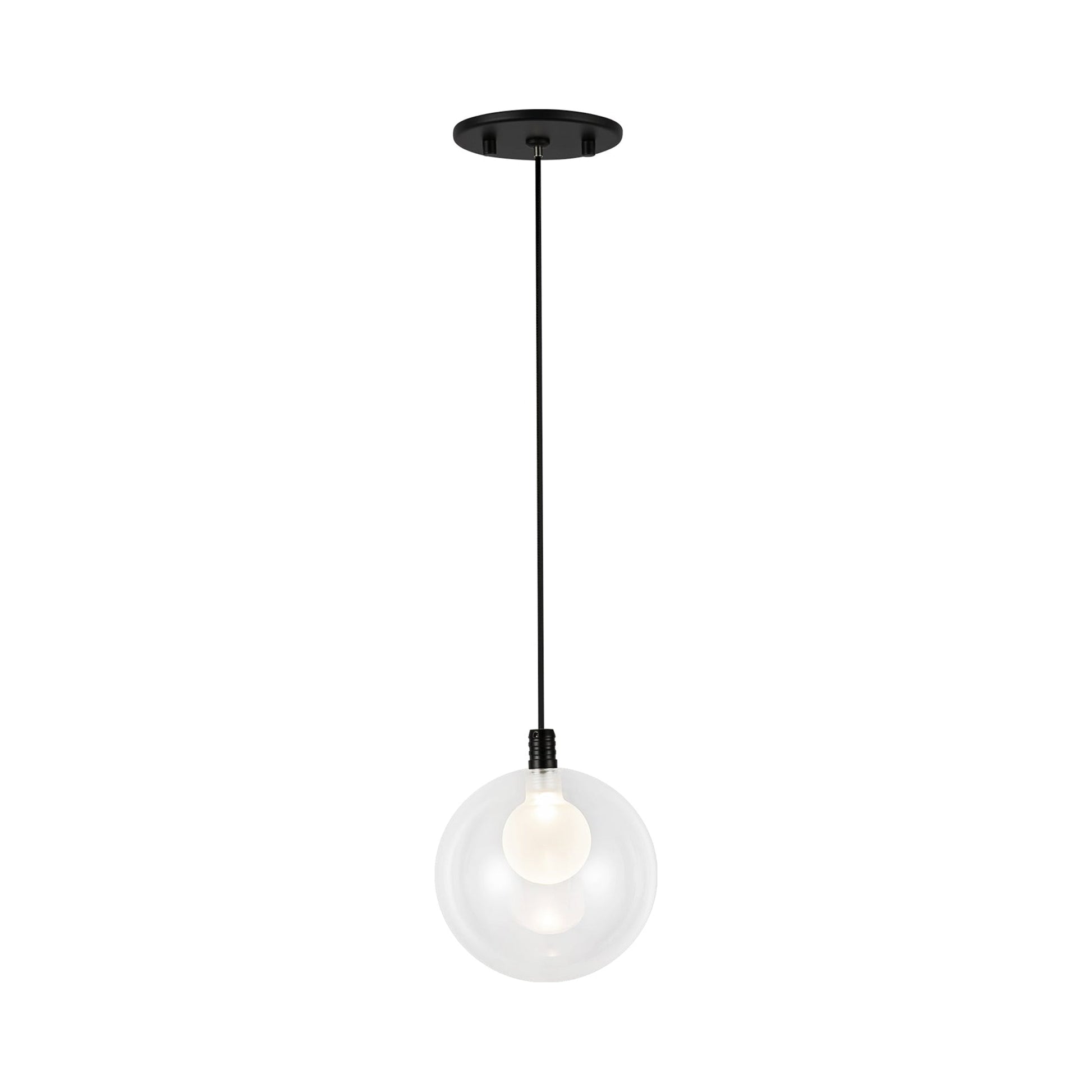 Bolla LED Pendant Light in Black/Clear.