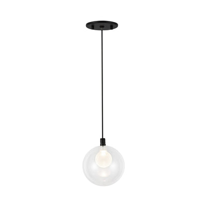 Bolla LED Pendant Light in Black/Clear.