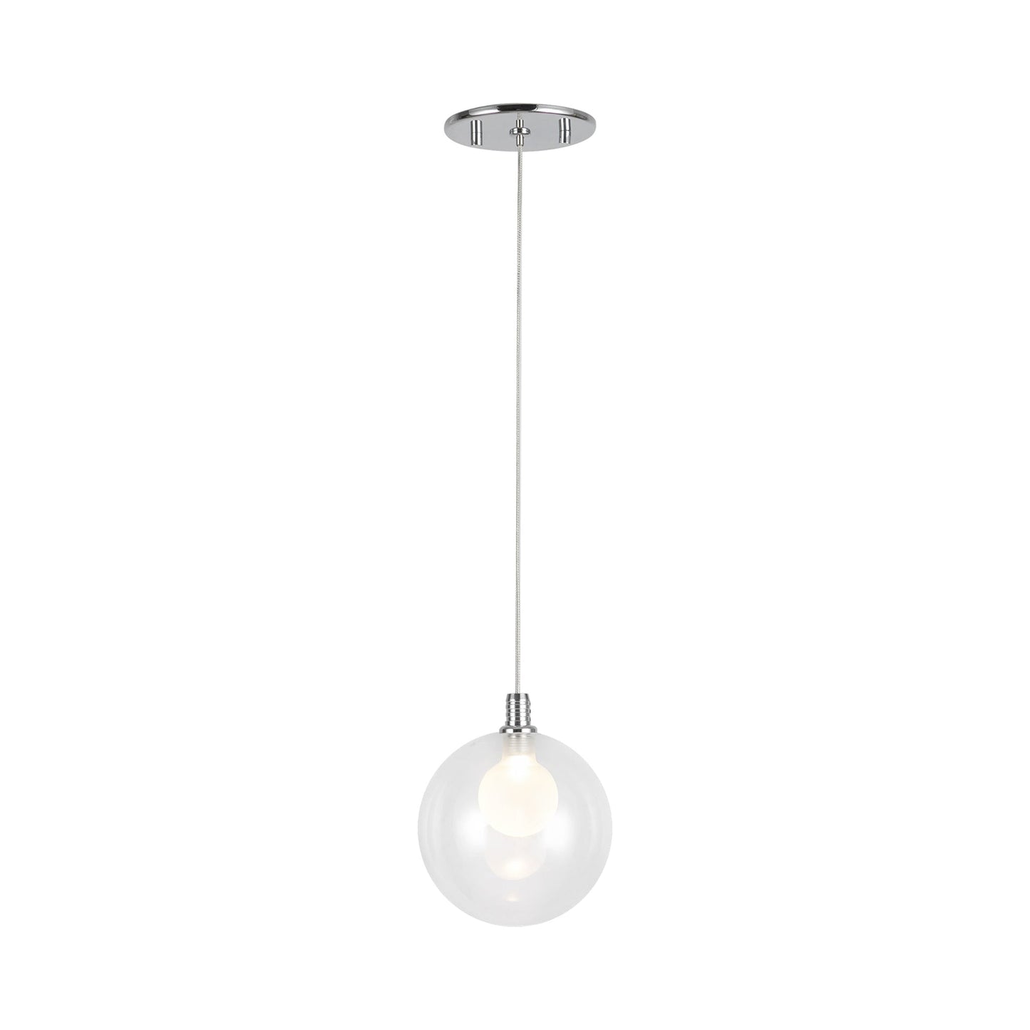 Bolla LED Pendant Light in Chrome/Clear.