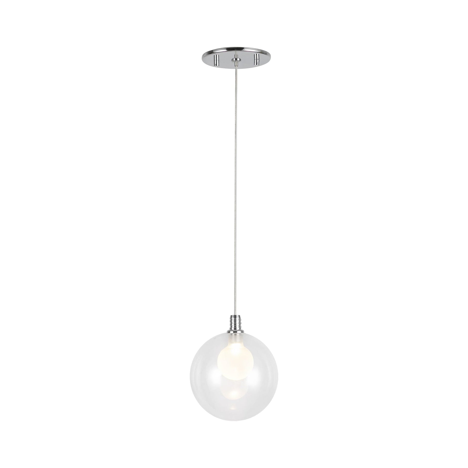 Bolla LED Pendant Light in Chrome/Clear.
