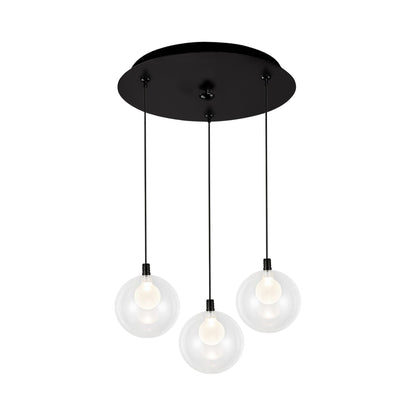 Bolla Multi Light LED Pendant Light in Black (3-Light).
