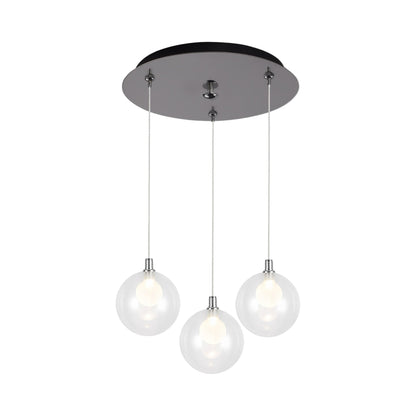 Bolla Multi Light LED Pendant Light in Chrome (3-Light).