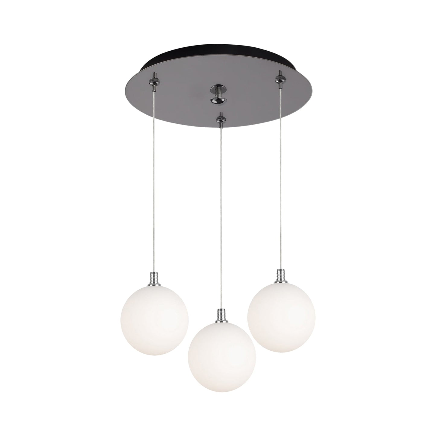 Bolla Multi Light LED Pendant Light in Chrome/Opal Matte Glass (3-Light).