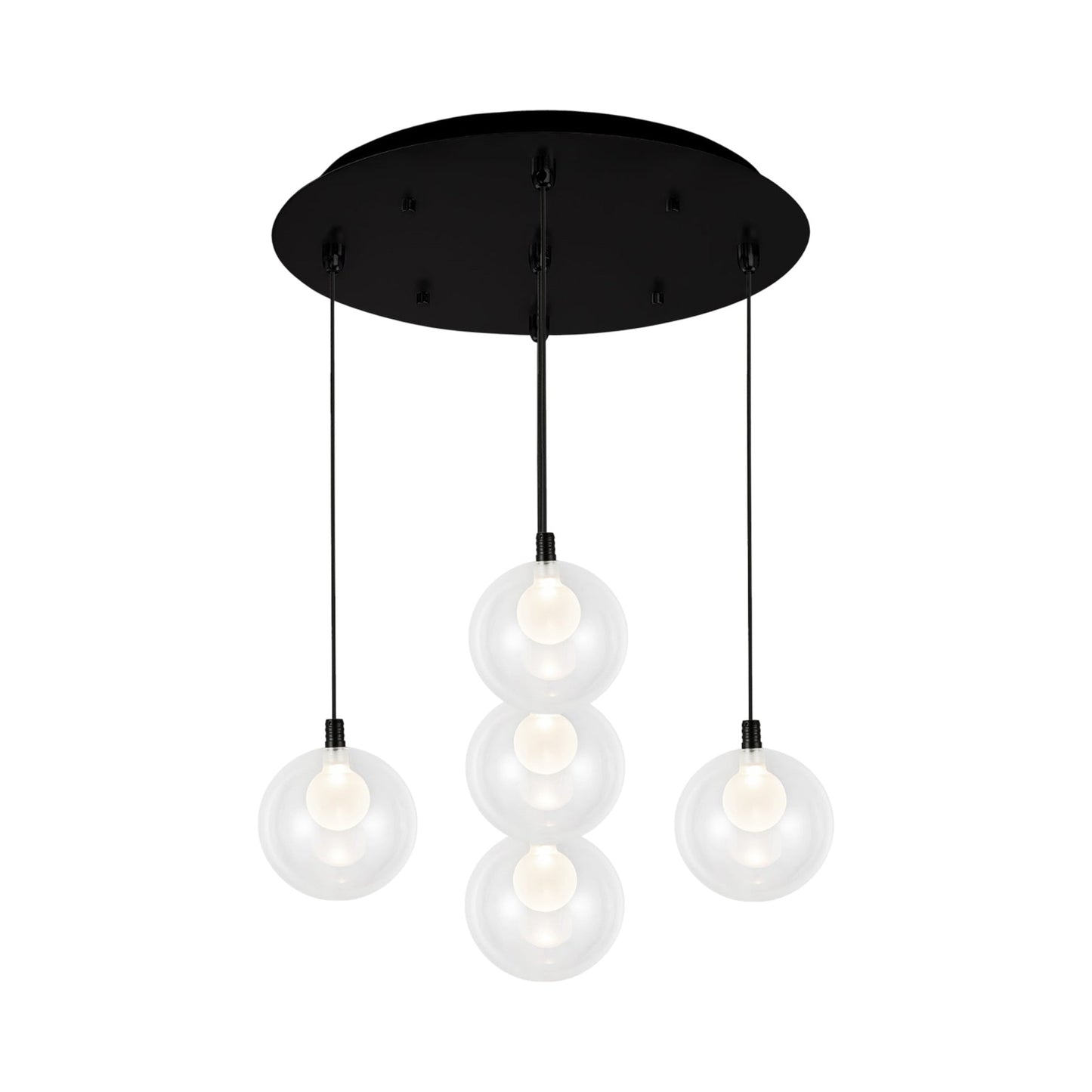 Bolla Multi Light LED Pendant Light in Black (5-Light).