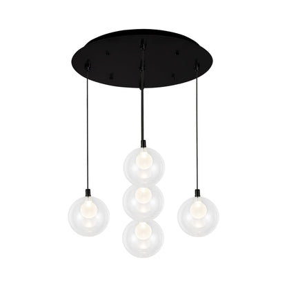 Bolla Multi Light LED Pendant Light in Black (5-Light).