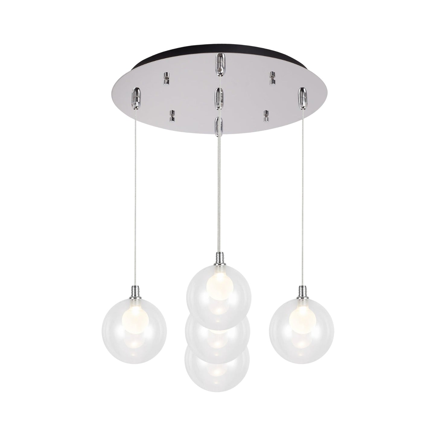 Bolla Multi Light LED Pendant Light in Chrome (5-Light).