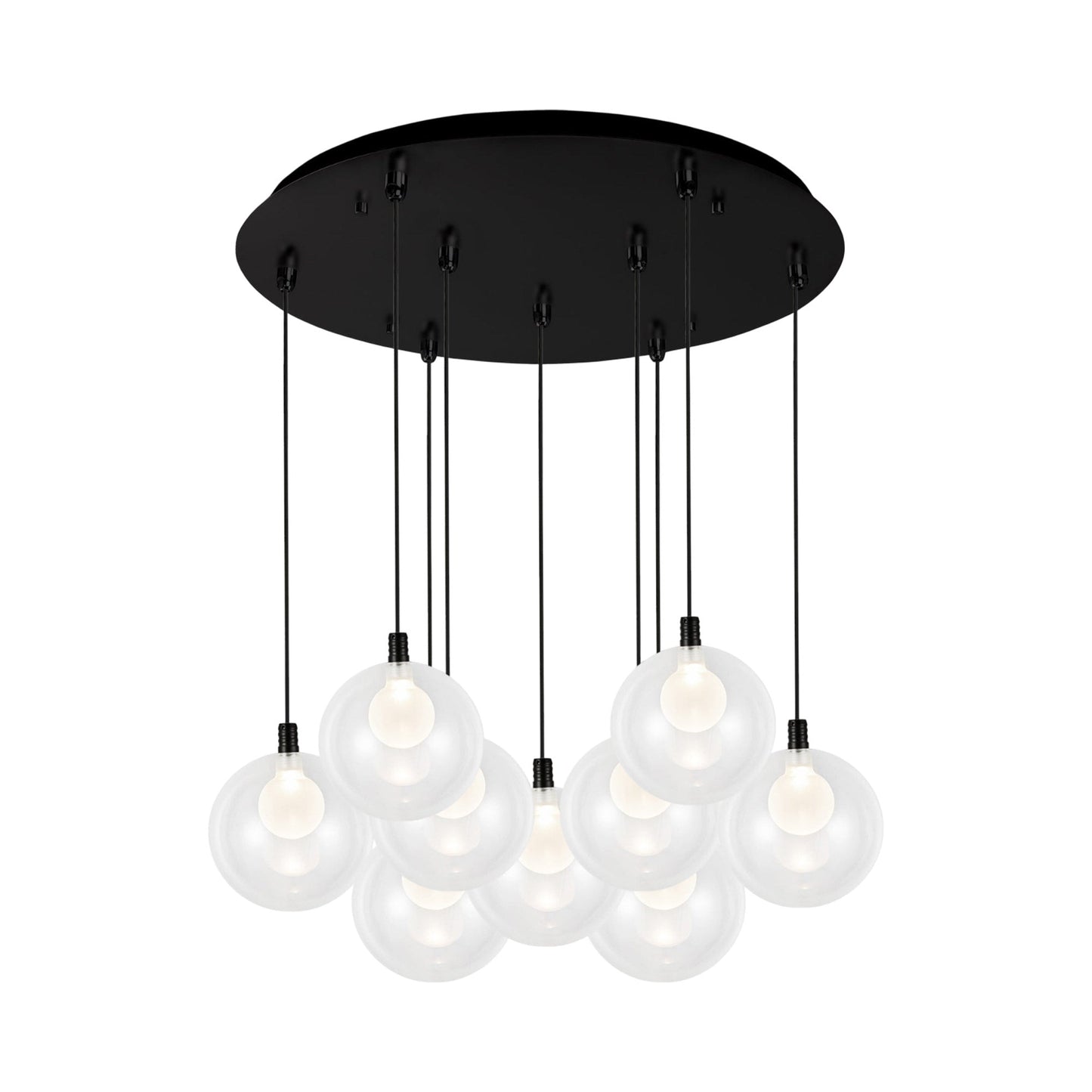 Bolla Multi Light LED Pendant Light in Black (9-Light).
