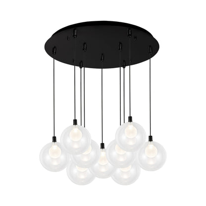 Bolla Multi Light LED Pendant Light in Black (9-Light).