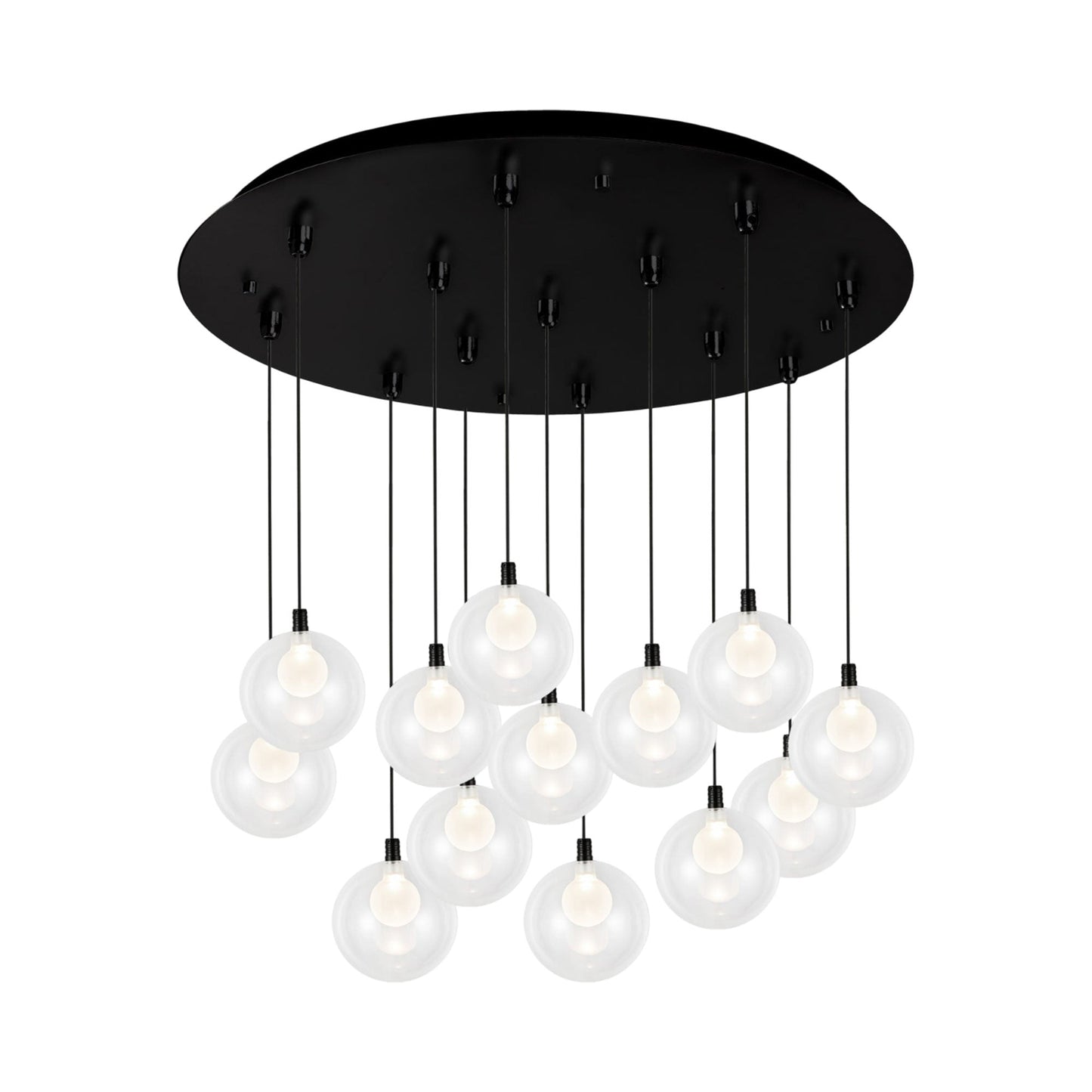 Bolla Multi Light LED Pendant Light in Black (13-Light).