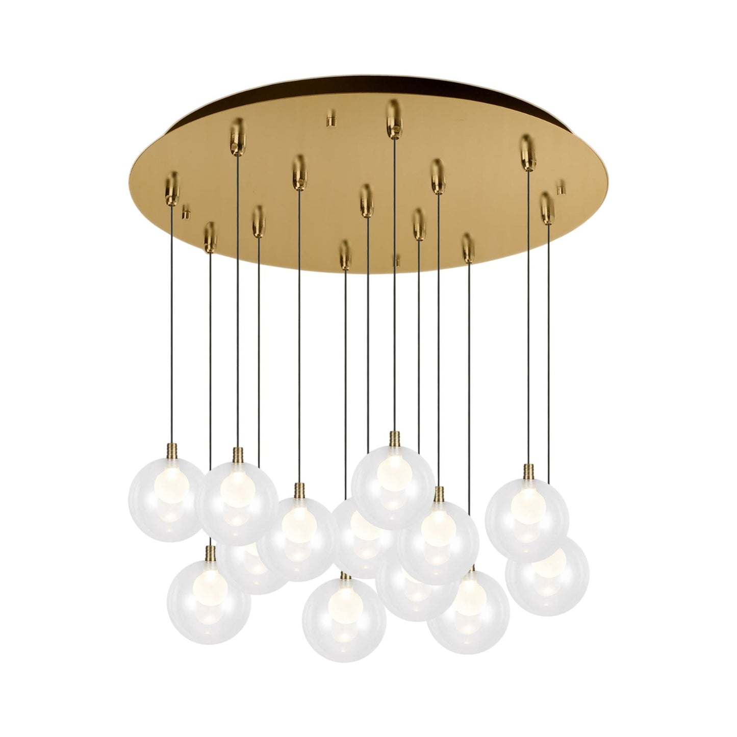 Bolla Multi Light LED Pendant Light in Brushed Gold (13-Light).