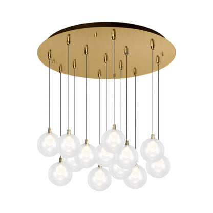 Bolla Multi Light LED Pendant Light in Brushed Gold (13-Light).