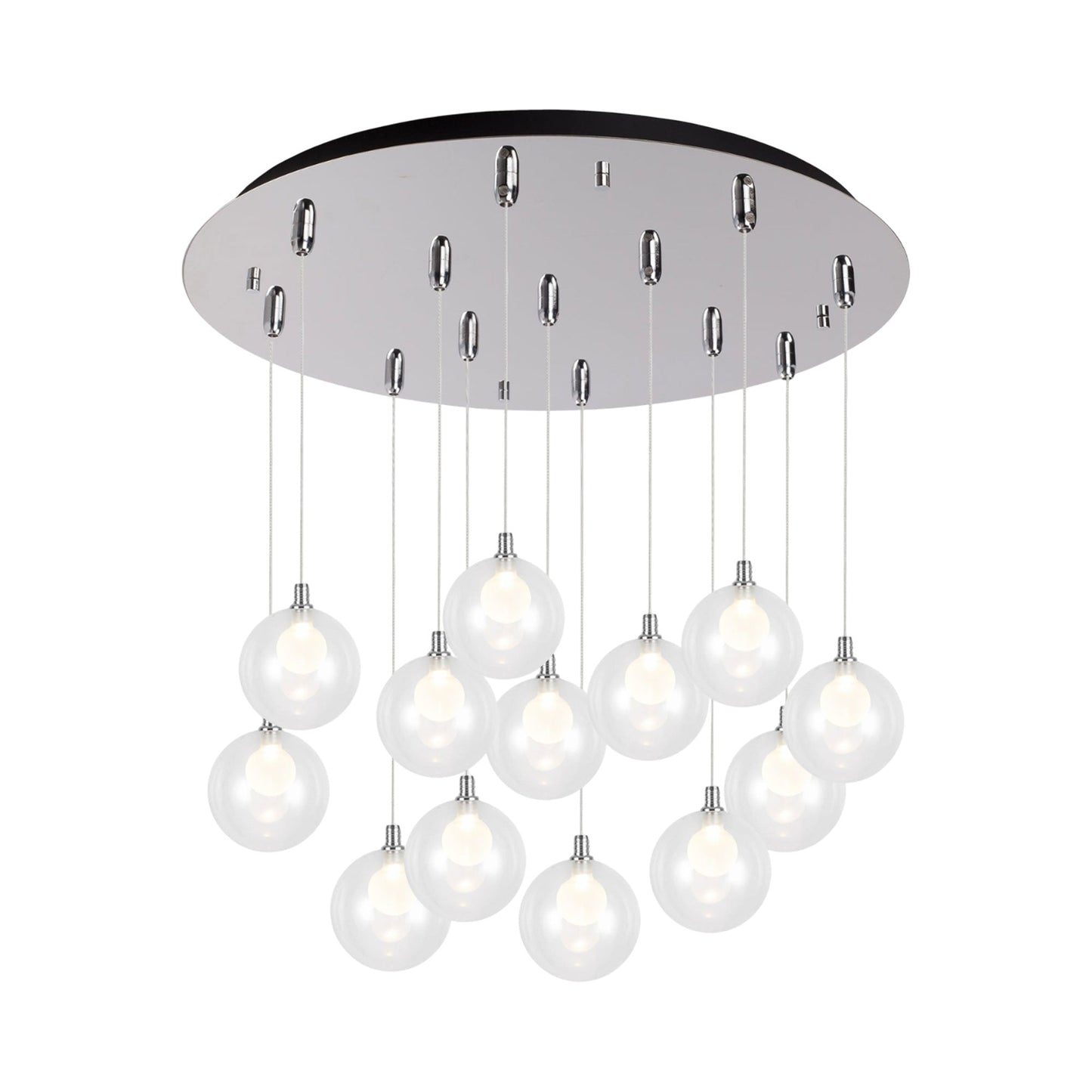 Bolla Multi Light LED Pendant Light in Chrome (13-Light).