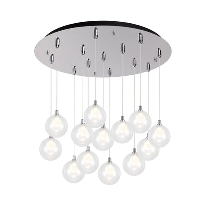 Bolla Multi Light LED Pendant Light in Chrome (13-Light).