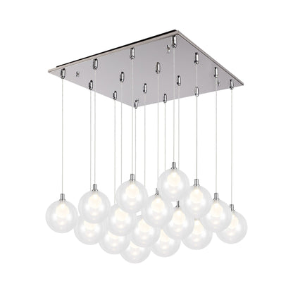 Bolla Square Multi Light LED Pendant Light in Chrome.