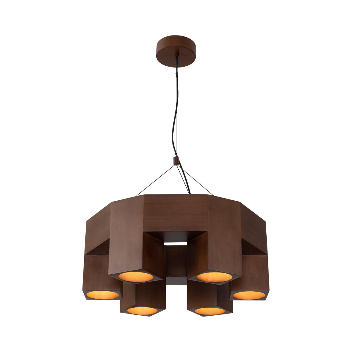 Bosco LED Chandelier in Walnut (25-Inch).