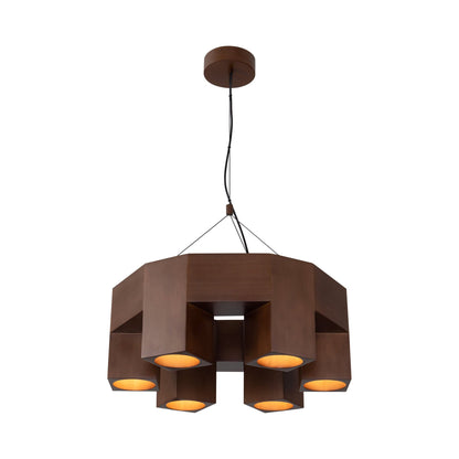 Bosco LED Chandelier in Walnut (25-Inch).